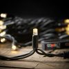 10m Rubber Warm White LED Fairy Lights - Black Cable