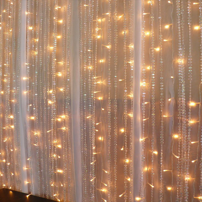 2m Warm White LED Curtain Lights | Festive Lights