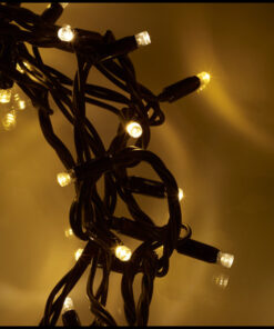 20m Rubber Warm White LED Fairy Lights - Flickers