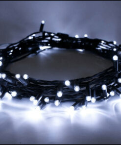 20m Rubber White LED Fairy Lights - Flickers