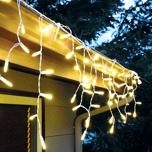 5m Twinkle Warm White Rubber LED Icicles