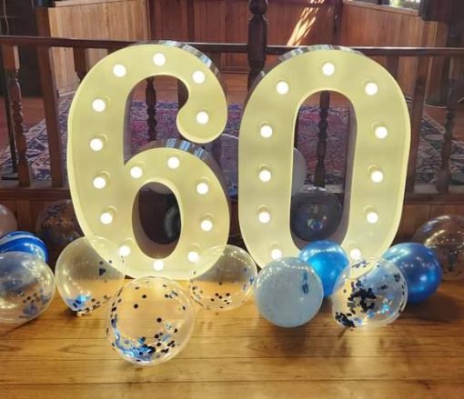1m White Marquee Numbers