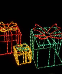 3 x 3D Rope Light Gift Boxes