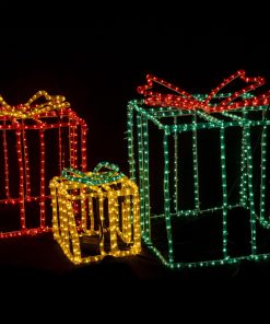 3 x 3D Rope Light Gift Boxes
