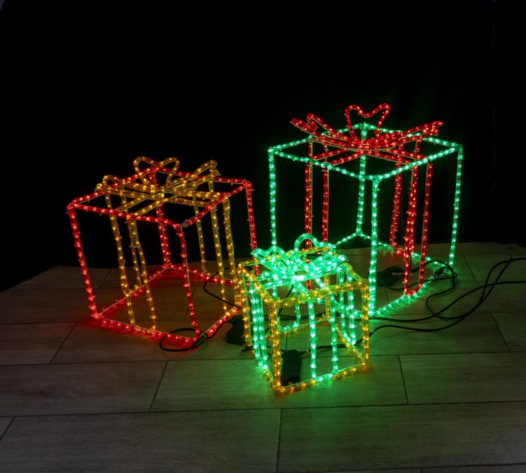 3x3D Rope Light Gift Boxes