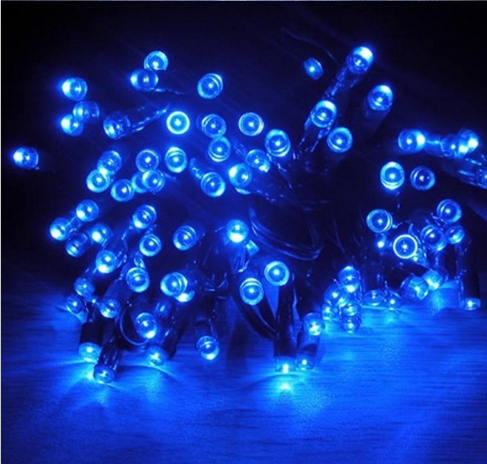 20m Rubber Blue LED Fairy Lights