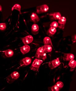 20m Rubber Red LED Fairy Lights