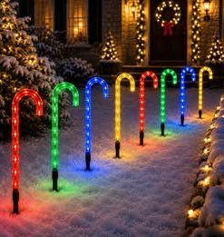 Outdoor Coloured Candy Canes