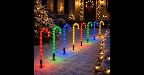 Outdoor Coloured Candy Canes