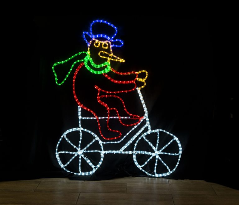 Snowman on Bicycle
